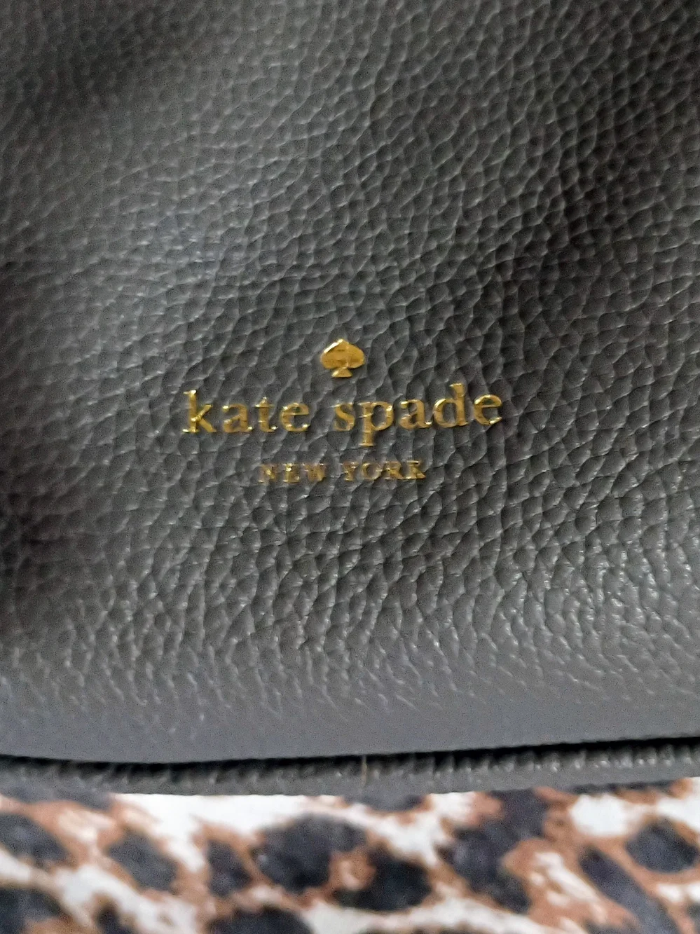 kate spade Pebbled Leather Shoulder Bag in Gray with Gold Hardware
